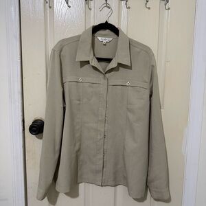 Tradition Beige Button-Up Blouse Size 18
